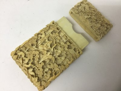 Lot 26 - 19th century Canton carved ivory card case
