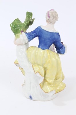 Lot 74 - Meissen figure of a young woman, circa 1755