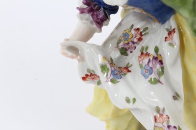 Lot 74 - Meissen figure of a young woman, circa 1755