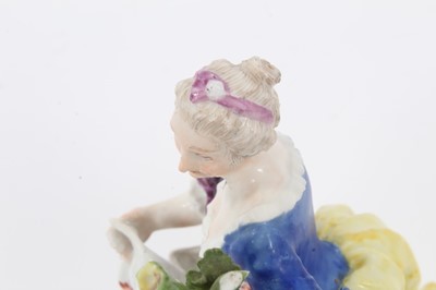 Lot 74 - Meissen figure of a young woman, circa 1755
