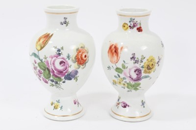 Lot 77 - A pair of Meissen flower painted vases, circa 1760