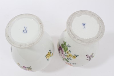 Lot 77 - A pair of Meissen flower painted vases, circa 1760