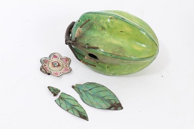 Lot 240 - Unusual antique enamel on copper model of a star fruit