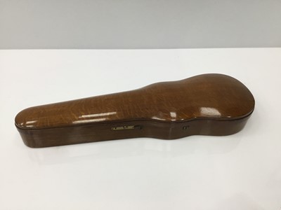 Lot 5 - Good quality Victorian honey oak violin case by W. E. Hill & Sons, requires refurbishment, 80cm long