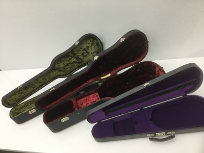 Lot 11 - Good quality violin case by Paxman Ltd. with green velvet lining, together with two further by Paxman. (3)