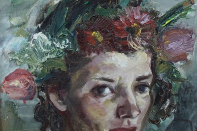 Lot 209 - Manner of Omega School oil on board, The May Queen, indistinctly signed and dated 1940.