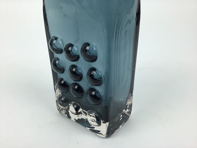 Lot 63 - Whitefriars indigo mobile phone vase designed by Geoffrey Baxter, 16.5cm high