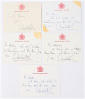 Lot 46 - HM Queen Elizabeth II - five handwritten...