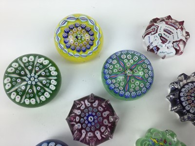 Lot 613 - Eight John Deacons art glass paperweights (8)