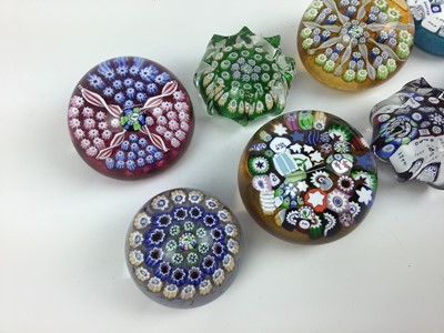 Lot 607 - Eight John Deacons art glass paperweights (8)