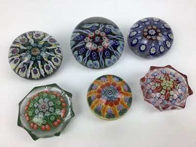 Lot 602 - Six Vasart art glass paperweights circa 1960 (6)