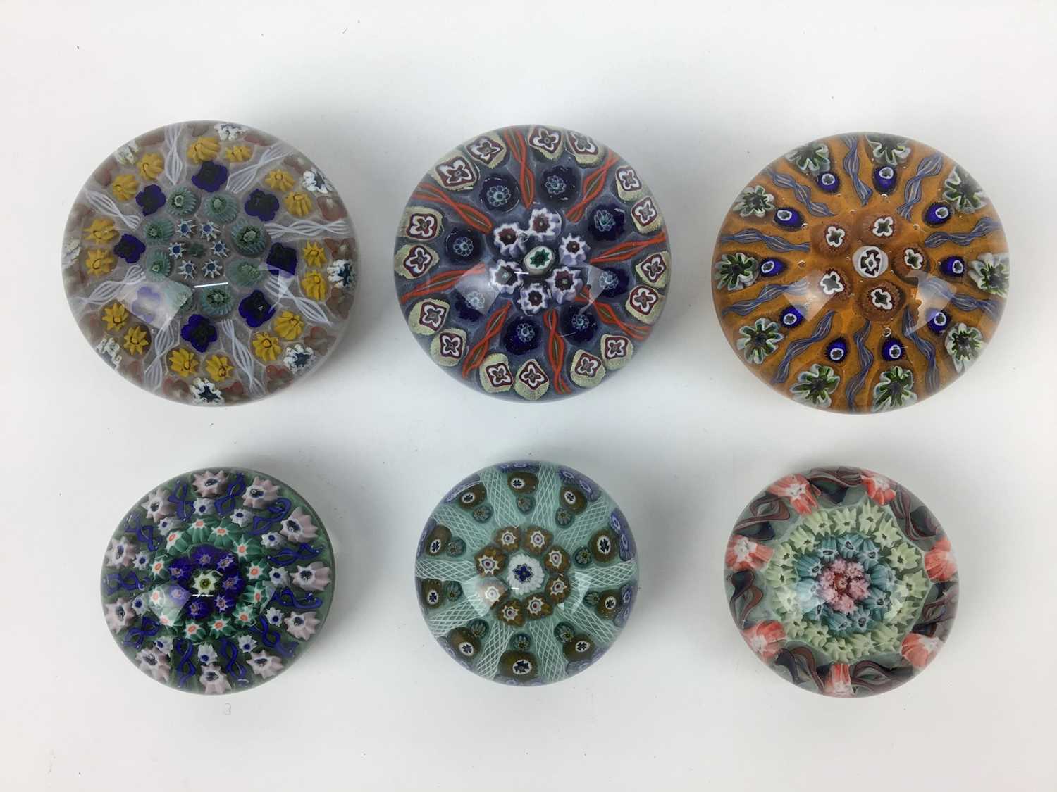 Lot 605 - Six Vasart art glass paperweights circa 1960 (6)