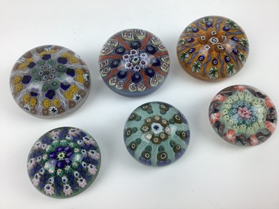 Lot 605 - Six Vasart art glass paperweights circa 1960 (6)