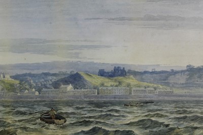 Lot 230 - W. Barree, late 19th century watercolour - figures in rowing boats off a harbour, signed and dated 1888, in glazed gilt frame, 34cm x 50cm