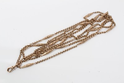Lot 126 - Victorian 9ct gold belcher and long pierced links