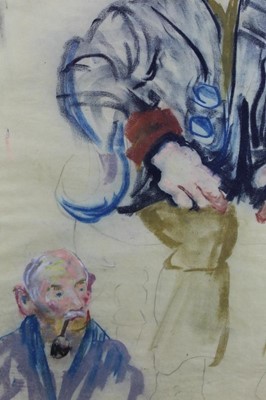 Lot 339 - Lucy Harwood (1893-1972) pastel and pencil sketches - a male figure, in glazed frame, 52cm x 41cm