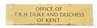 Lot 95 - TRH The Duke and Duchess of Kent - brass door...