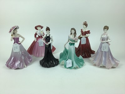 Lot 192 - Six Coalport Ladies of Fashion figures - Stunning in Black, Sunday Best, Jenny, Carol, Margaret and Precious