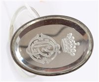 Lot 101 - Victorian Ducal engraved mirrored glass table...