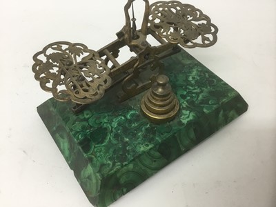 Lot 17 - Victorian malachite postal scales
