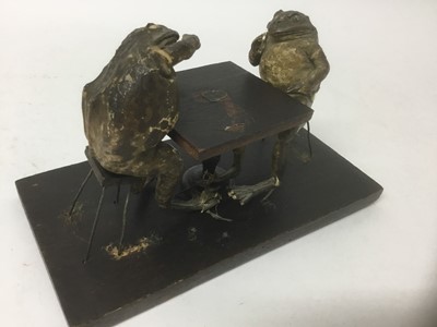 Lot 5 - Present for your mother-in-law: taxidermy group of two seated frogs