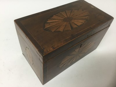 Lot 27 - George III mahogany and patera inlaid tea caddy