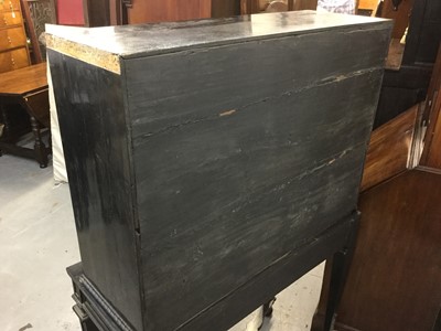 Lot 600 - Fine 18th century and later Italian pietra dura and ebonised cabinet on stand