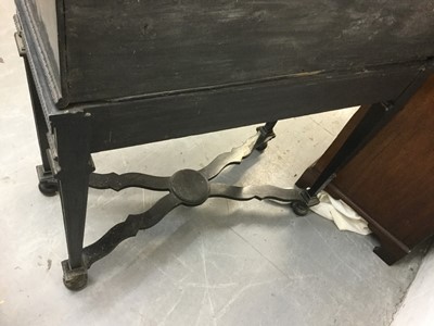 Lot 600 - Fine 18th century and later Italian pietra dura and ebonised cabinet on stand