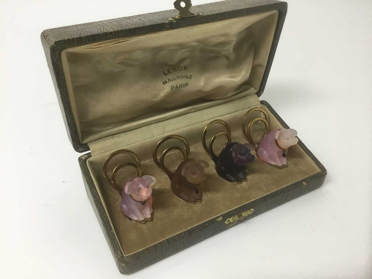 Lot 4 - Christmas gift for the person who has everything: Box set of Lalique style menu holders