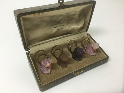 Lot 4 - Christmas gift for the person who has everything: Box set of Lalique style menu holders