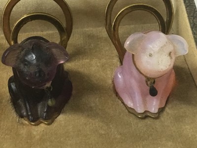 Lot 4 - Christmas gift for the person who has everything: Box set of Lalique style menu holders