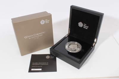 Lot 501 - G.B. - The Royal Mint issued 'Queen's Coronation 60th Anniversary' £10 silver proof five-ounce coin 2013 in case of issue with Certificates of Authenticity (1 coin)