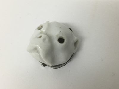 Lot 60 - Victorian porcelain and silver mounted pug box