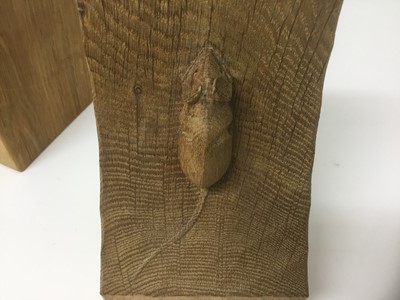 Lot 133 - Pair of Robert Mouseman Thompson carved oak book ends