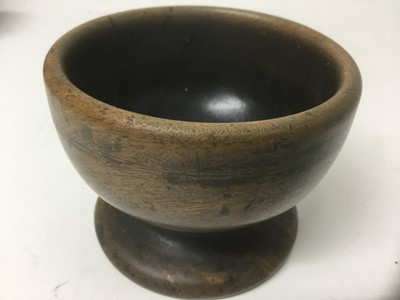 Lot 152 - Antique turned walnut wooden bowl