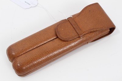 Lot 111 - 1950s gentleman's pigskin cigar case for two cigars 14.5 cm