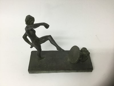 Lot 280 - A R Simpson (early 20th century): bronze Art Deco sculpture depicting Aphrodite