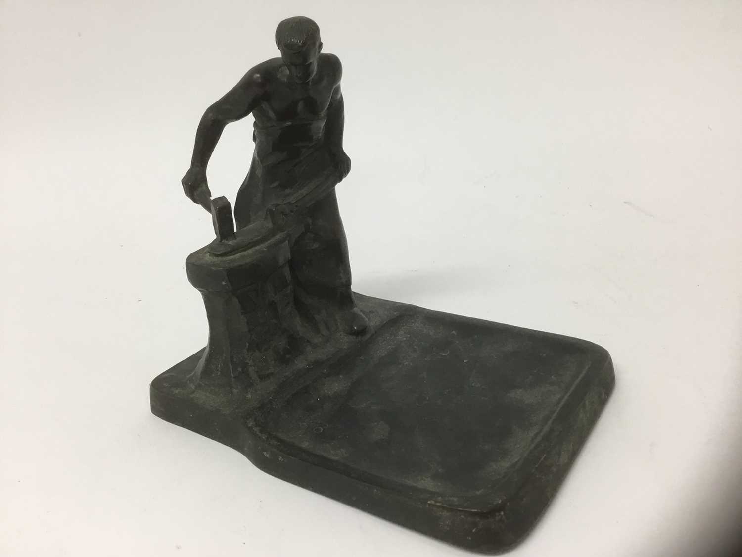 Lot 385 - George Morin (1874-1950) Art Deco bronze card tray