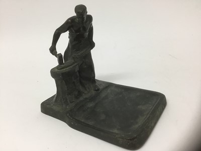 Lot 385 - George Morin (1874-1950) Art Deco bronze card tray