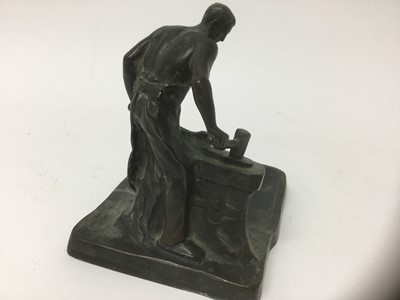 Lot 385 - George Morin (1874-1950) Art Deco bronze card tray