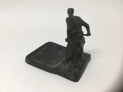 Lot 385 - George Morin (1874-1950) Art Deco bronze card tray