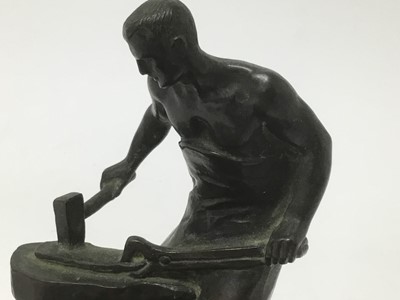 Lot 385 - George Morin (1874-1950) Art Deco bronze card tray