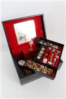 Lot 3244 - Jewellery box containing silver gem set rings,...