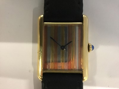 Lot 224 - Cartier silver gilt tank wristwatch and collection twenty three other wristwatches