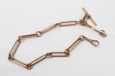 Lot 288 - Edwardian 9ct gold fetter link watch chain, 35cm length.