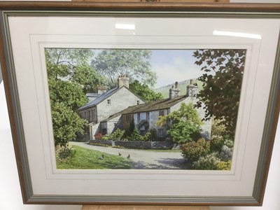 Lot 370 - Roy Lutner (contemporary) watercolour, pair - Swaledale, Yorkshire, Milham, Yorkshire Dales, 24 x 33cm, signed, glazed frames