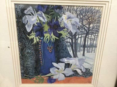 Lot 373 - Dione Page (b 1936) watercolour, still life and landscape, signed and dated '94, 25 x 24cm, glazed frame