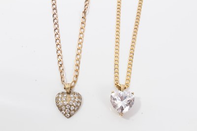 Lot 277 - Two 9ct gold necklaces with paste pendants , 12.5 g ( excluding pendants)
