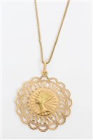 Lot 3246 - Gold (18ct) Egyptian Pharaoh-head pendant on...