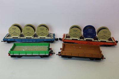 Lot 1498 - Railway LGB Selection of unboxed rolling stock, lumber wagons, cable lorries etc , in four boxes